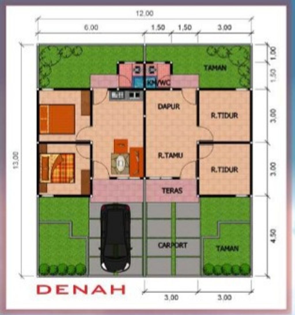 foto denah rumah tipe 36/78 perumahan CITRA MUTIARA