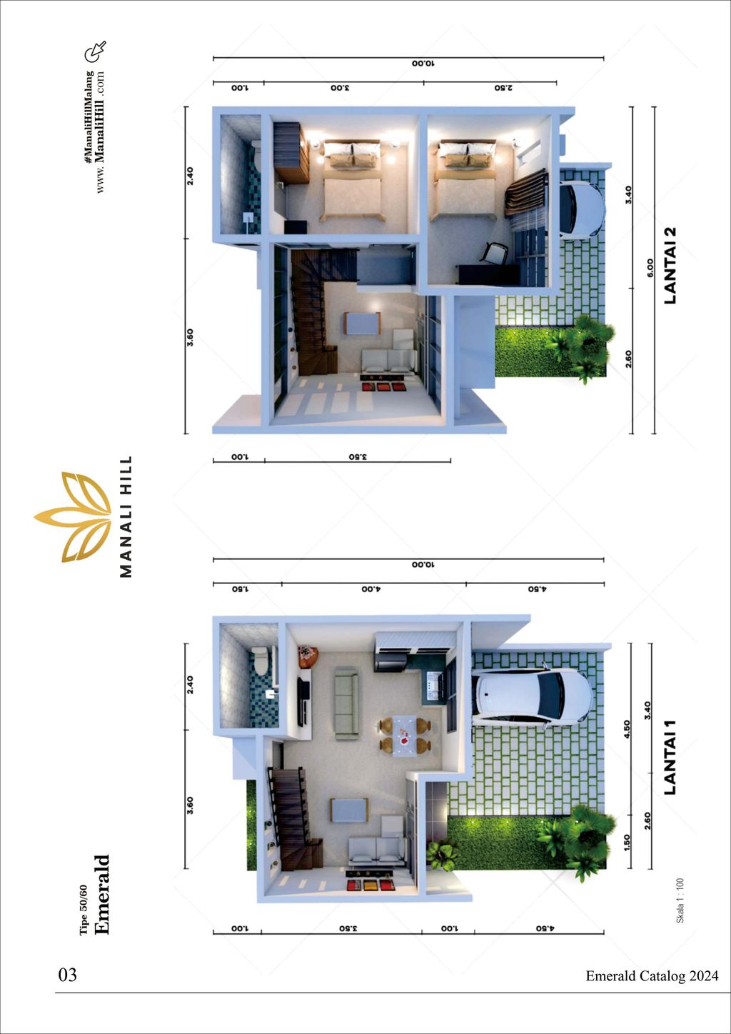 foto denah rumah tipe Emerald perumahan Greenstone