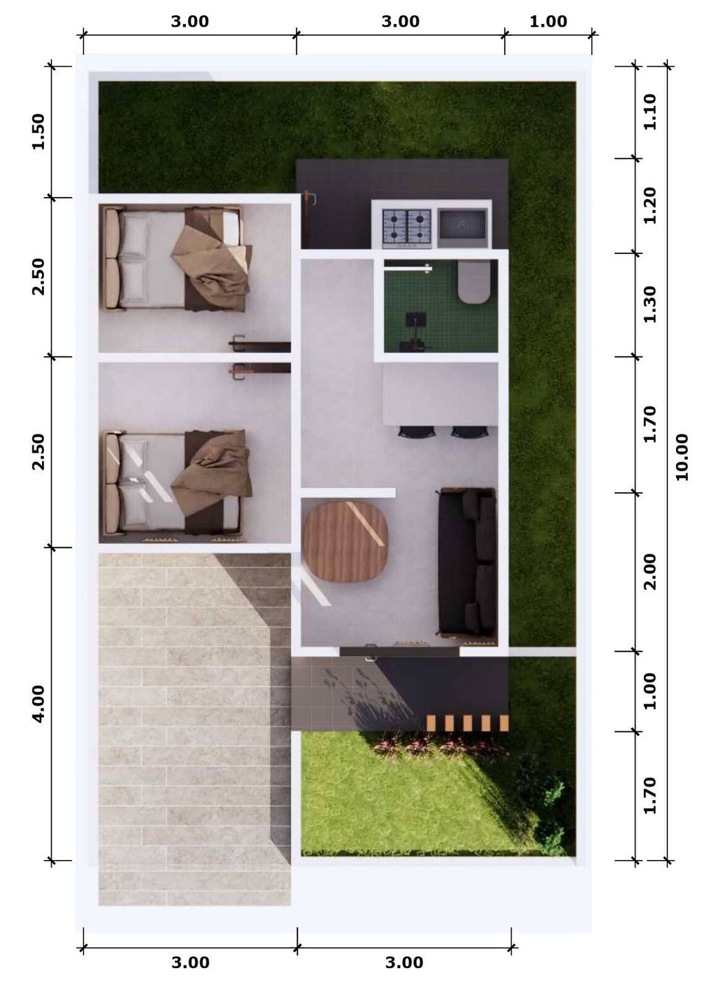 foto denah rumah tipe ASOKA perumahan GRIYA UTAMA RESIDENCE TAHAP 6