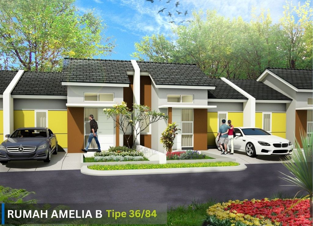 foto tampak rumah tipe Amelia B perumahan GRAND CILAMAYA RESIDENCE
