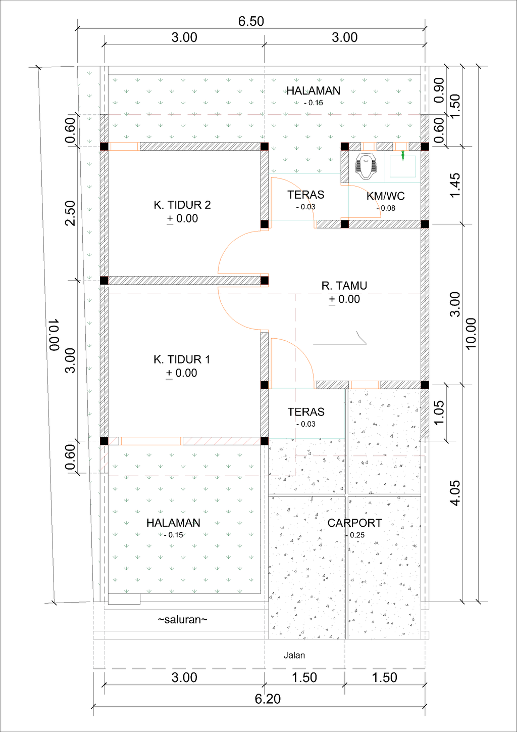 foto denah rumah tipe E05-1 (2024) perumahan Kepuren Residence (Kepuren)
