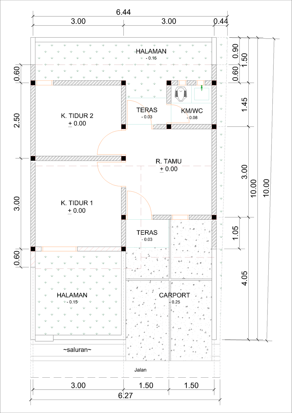 foto denah rumah tipe D11-1 (2024) perumahan Kepuren Residence (Kepuren)