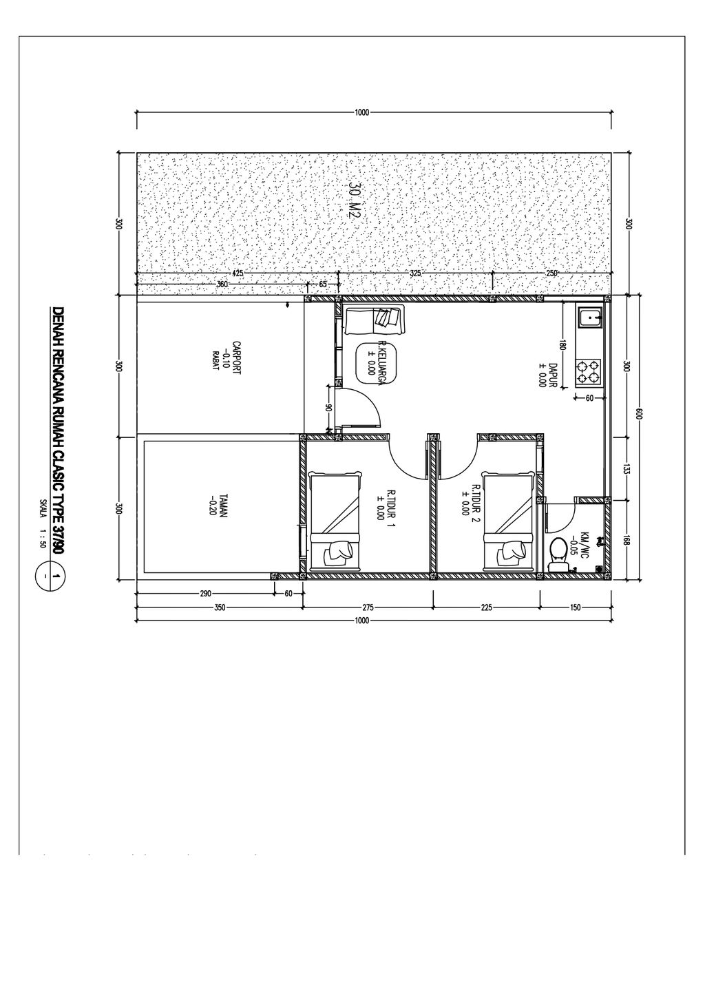 foto denah rumah tipe CLASSIC 37/90 perumahan PANORAMA TAMAN SARI