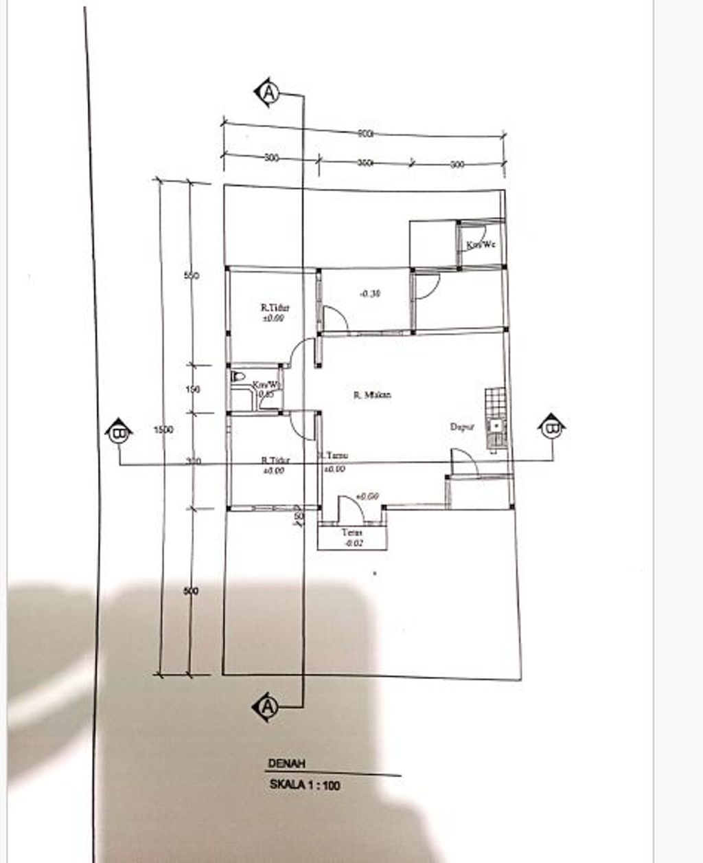 foto denah rumah tipe 85/135 perumahan Berlian Cluster