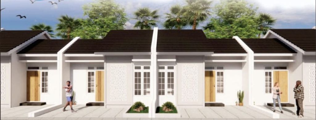 foto tampak rumah tipe 27 perumahan PAYON METESEH PERUMNAS PUCANG GADING TAHAP 1