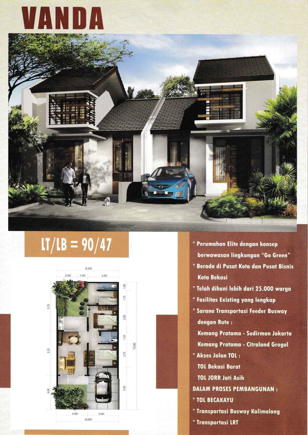 foto tampak rumah tipe VANDA perumahan KEMANG PRATAMA - 5
