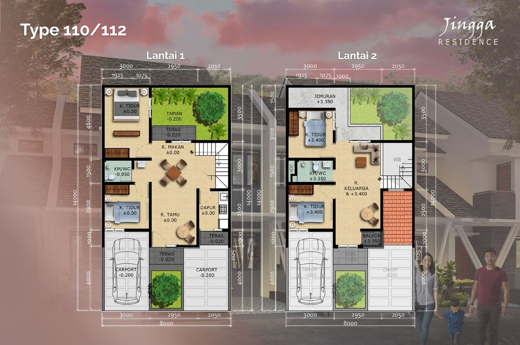 foto denah rumah tipe 110 perumahan JINGGA RESIDENCE SOREANG TAHAP II