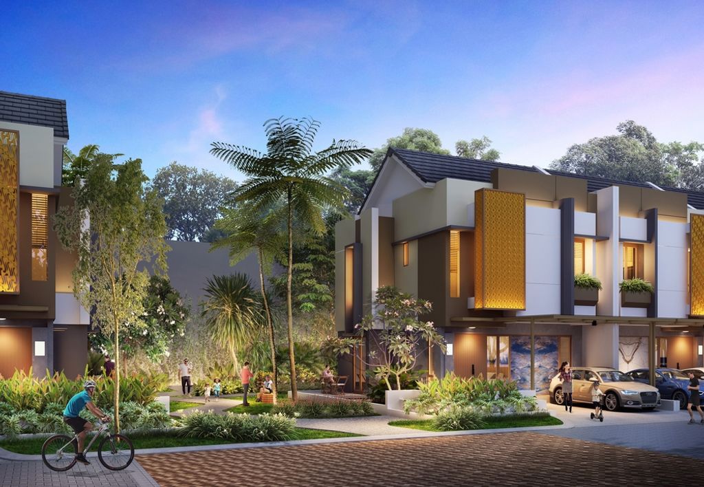 foto tampak rumah tipe The 7-2F Corner perumahan Cluster Heritage - Puri 11