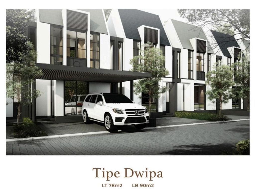 foto tampak rumah tipe Dwipa perumahan Rajata Residence