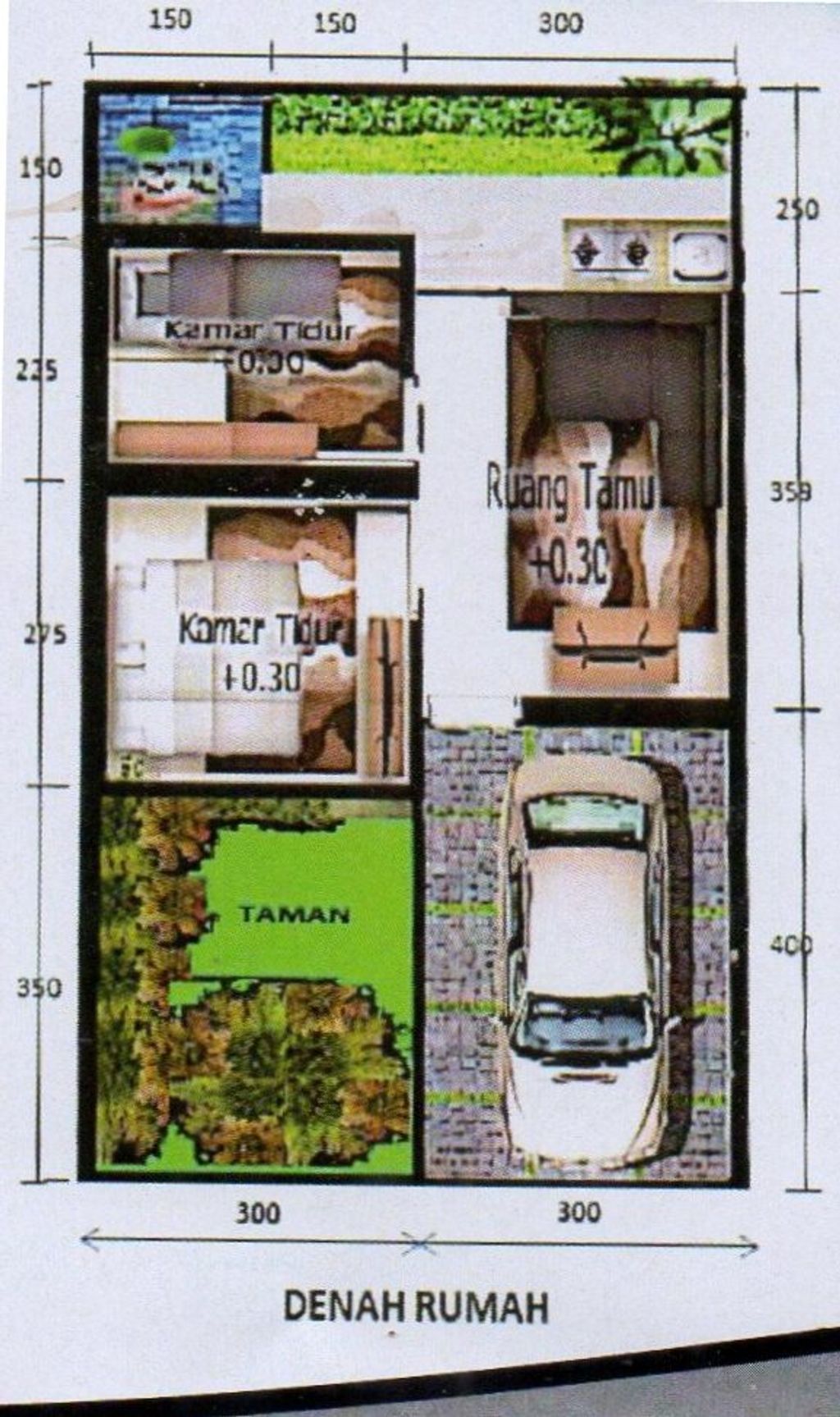 foto denah rumah tipe 28/60 perumahan Nirwana Residence