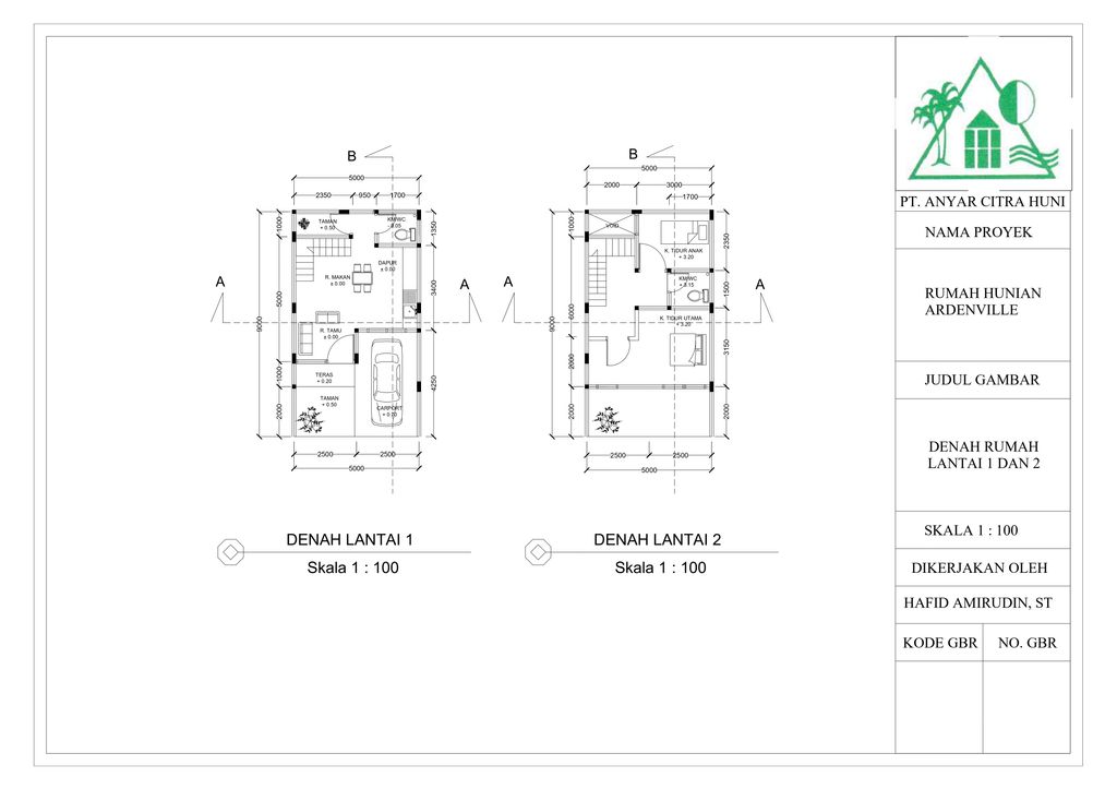 foto denah rumah tipe 60/45 perumahan Ardenville Residence
