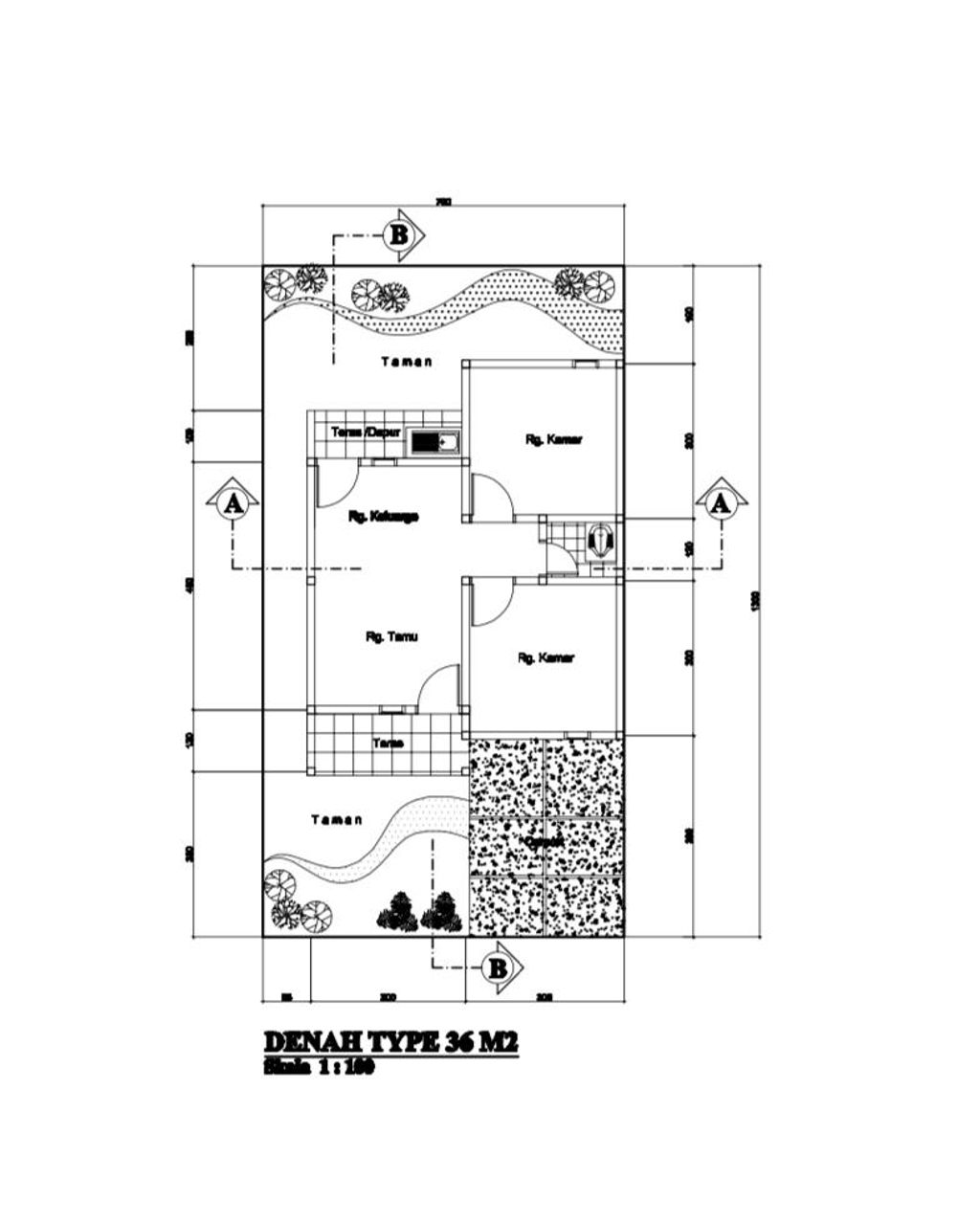 foto denah rumah tipe 36 perumahan Azzahra Green Land 2