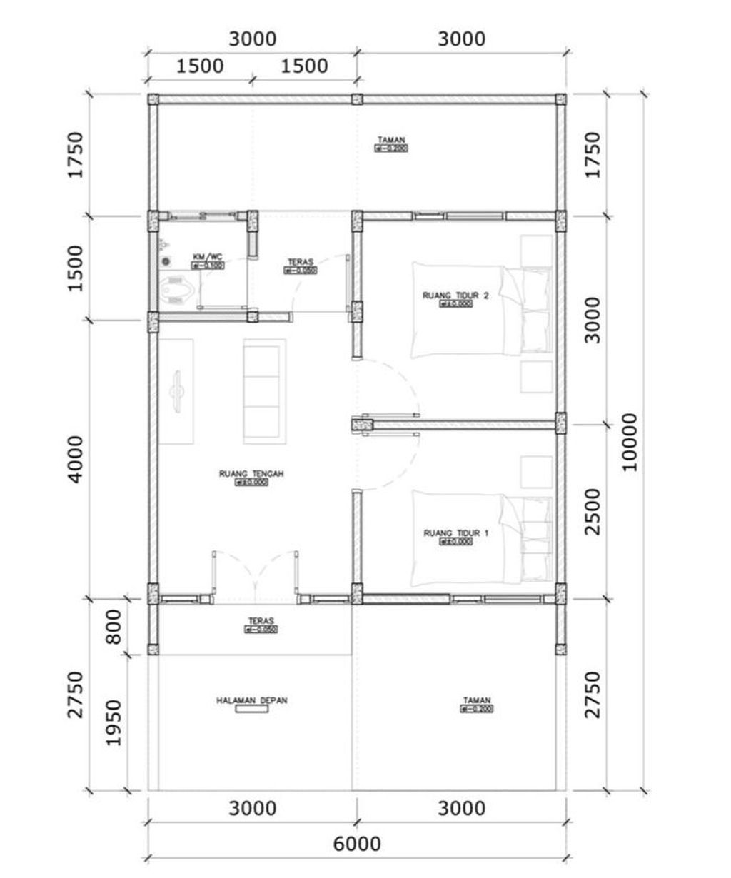 foto denah rumah tipe 30/78 perumahan PONDOK TAKTAKAN INDAH TAHAP II