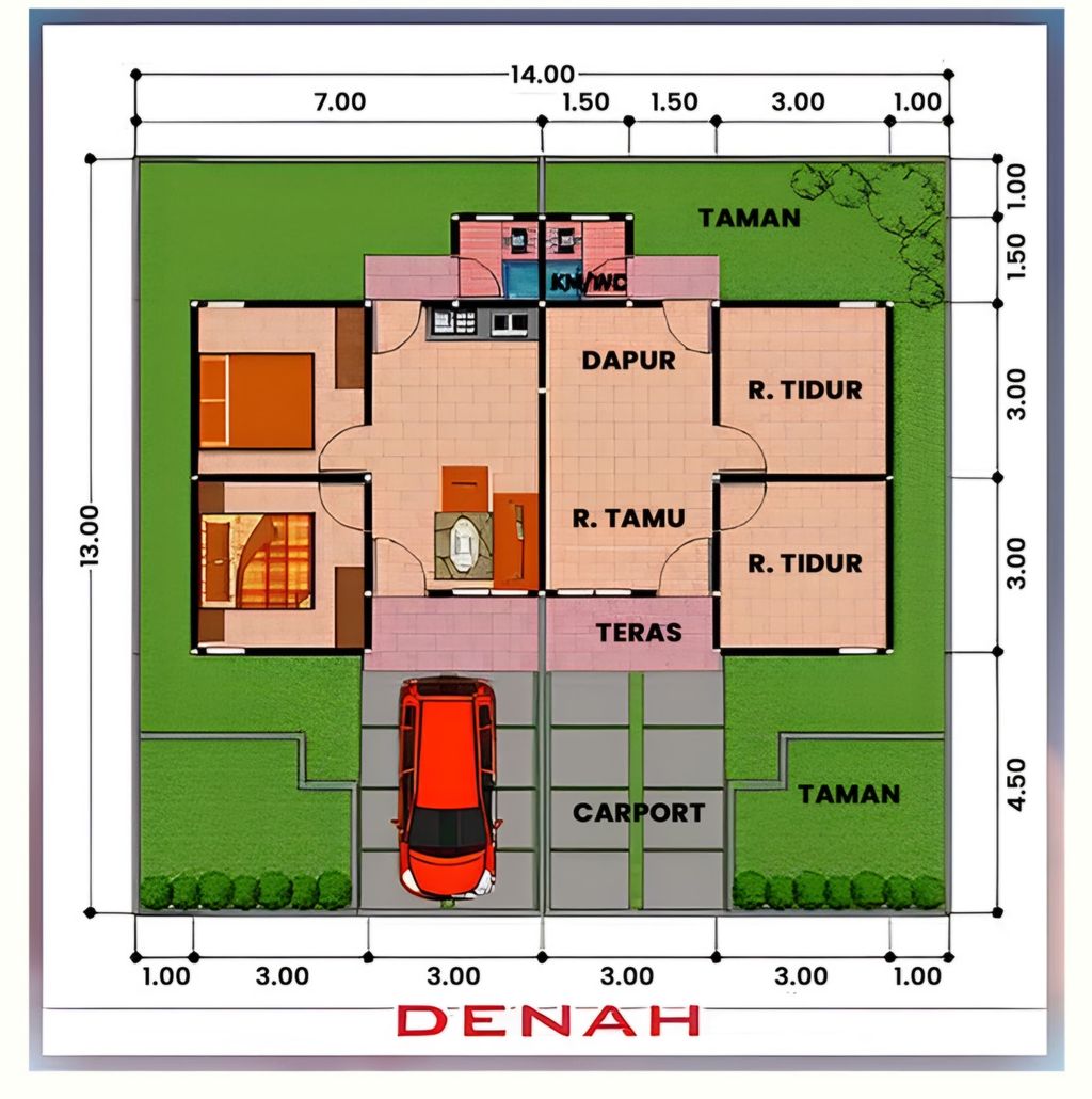 foto denah rumah tipe 36/91 Kopel perumahan DUTA MUTIARA RESIDENCE TAHAP II