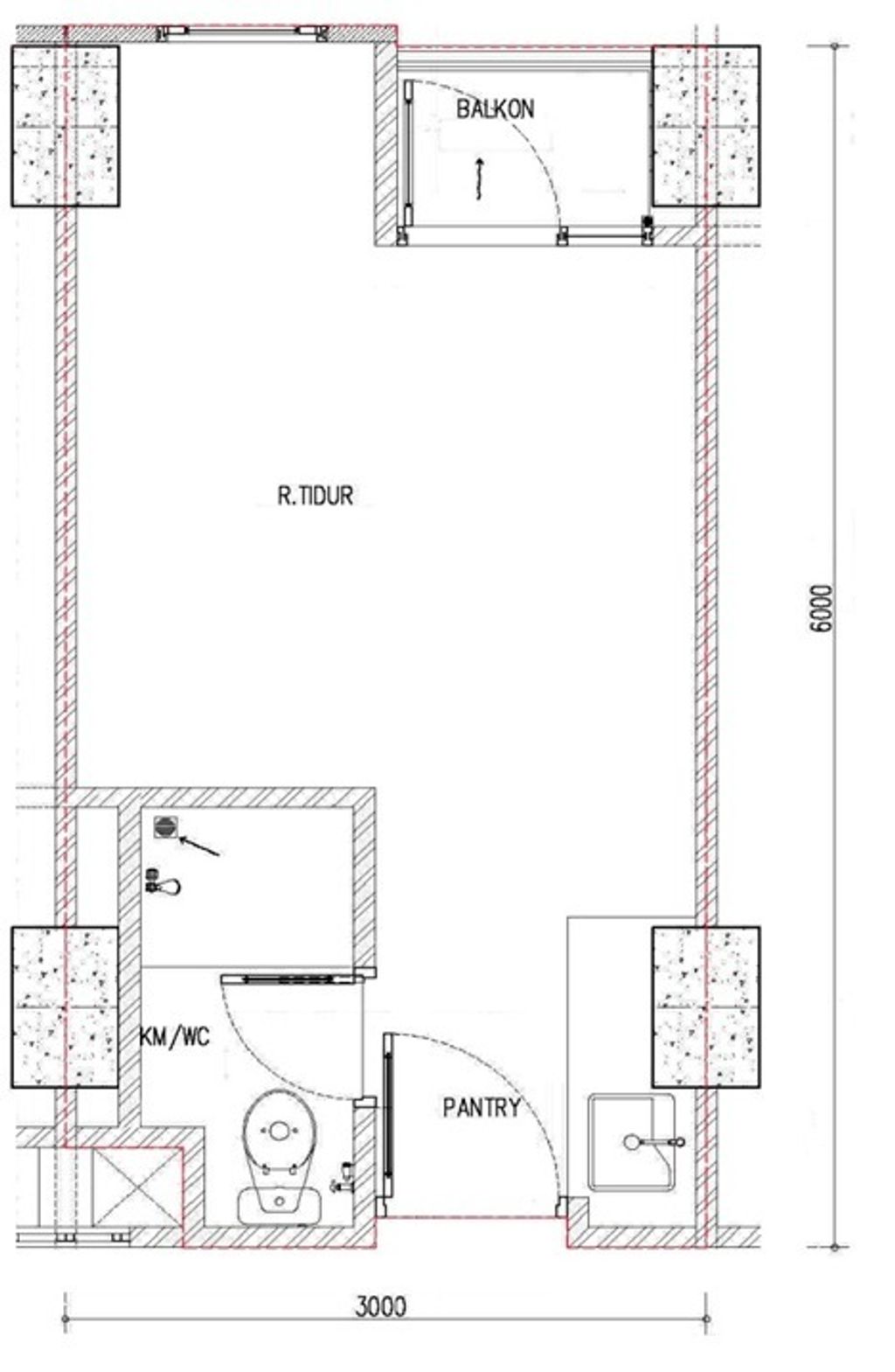 foto denah rumah tipe STUDIO C perumahan APARTEMEN EMERALD BINTARO