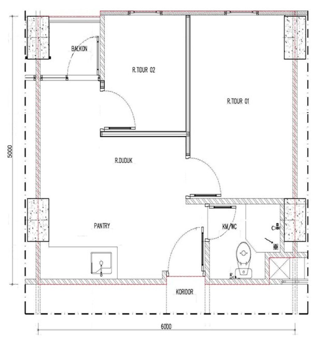 foto denah rumah tipe 2 BR B perumahan APARTEMEN EMERALD BINTARO