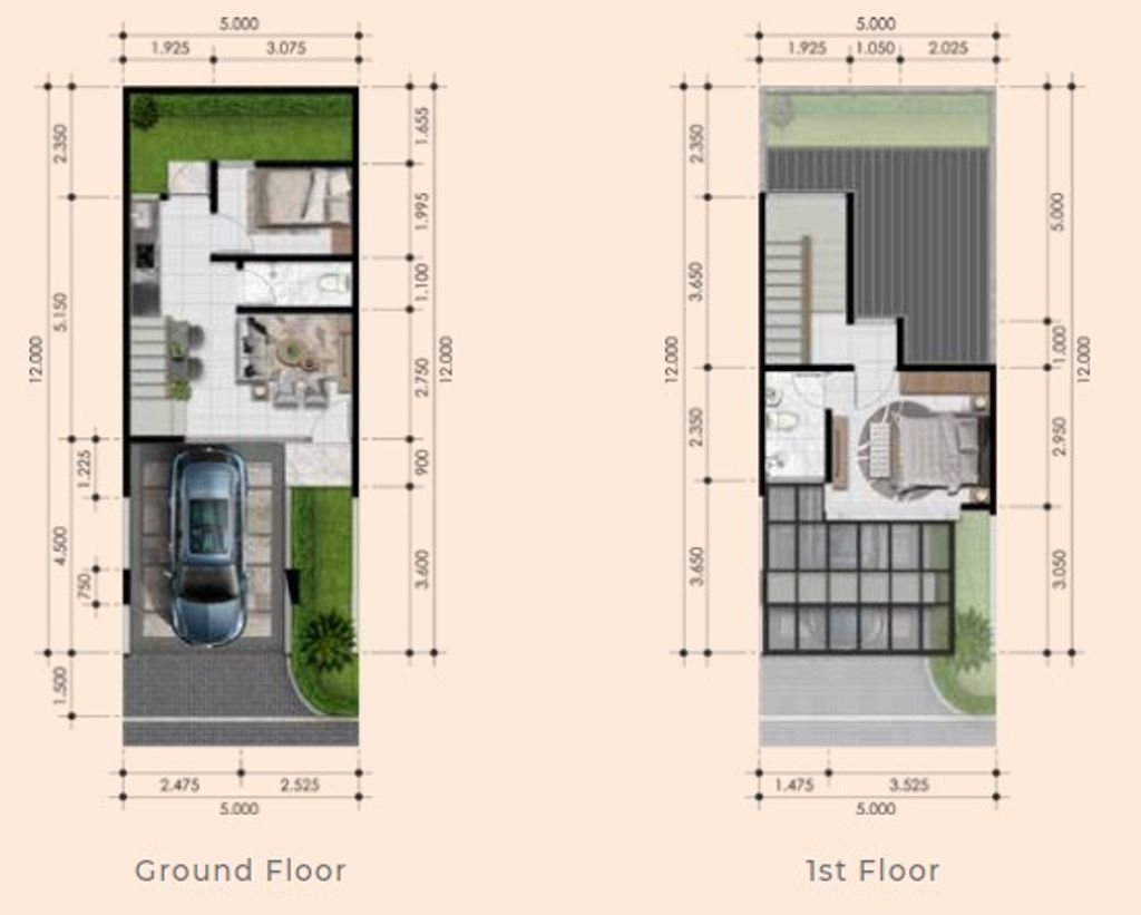 foto denah rumah tipe 57 perumahan Perumahan Pine Residence Cluster Northern Pine