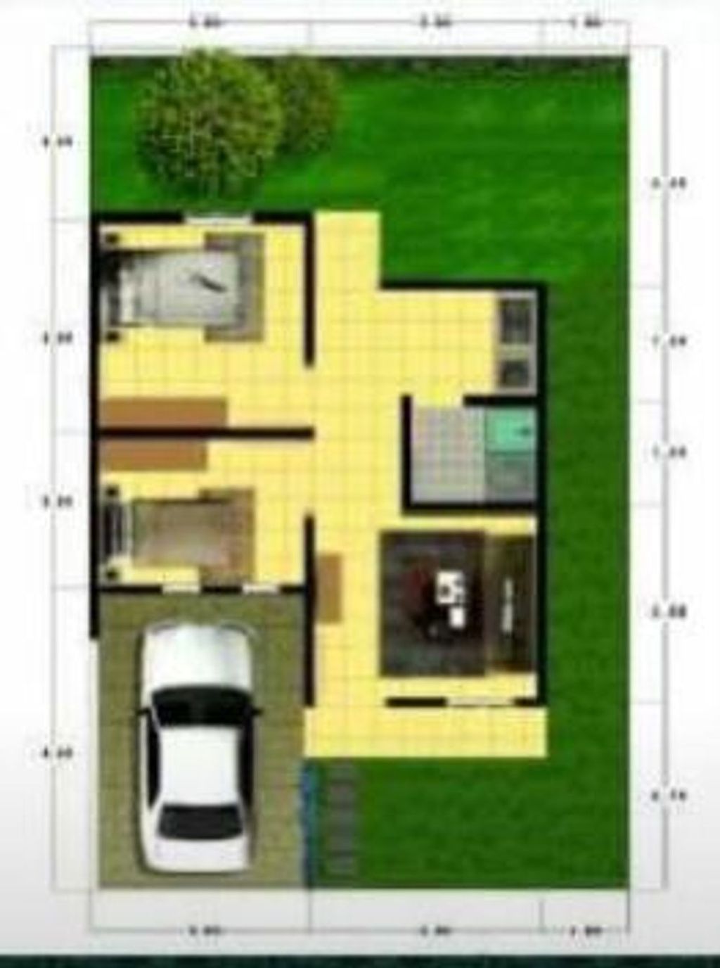 foto denah rumah tipe 36 perumahan Merbau Residence