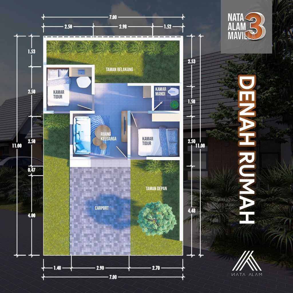 foto denah rumah tipe 27 perumahan NATA ALAM MAVILLA 3