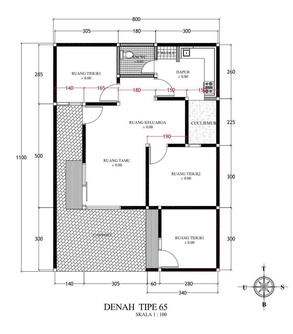 foto denah rumah tipe GOLD perumahan PONDOK BARITO INDAH 2