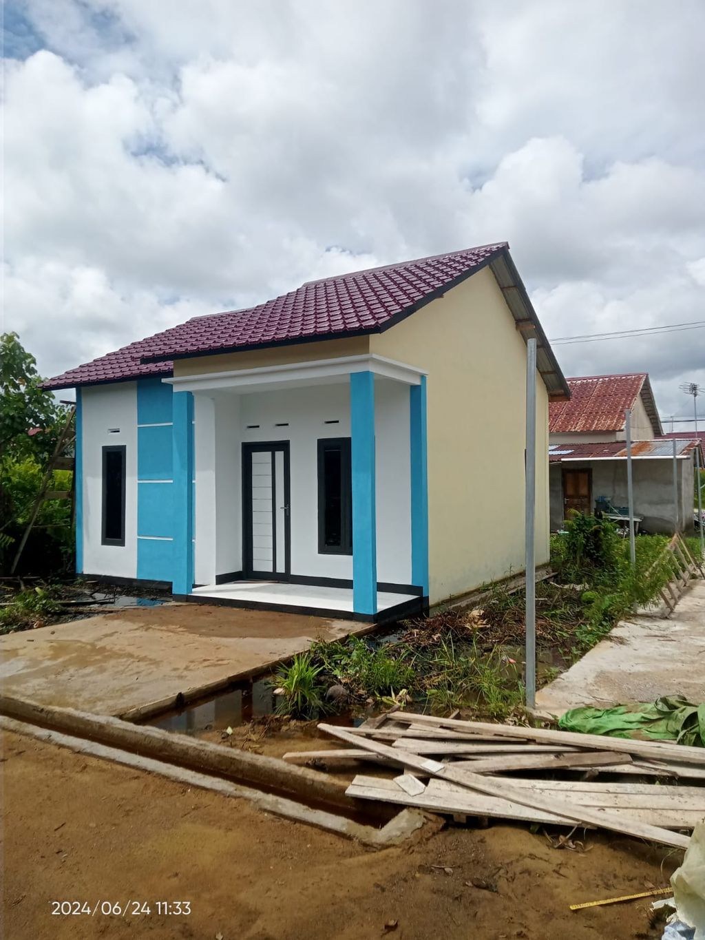 foto tampak rumah tipe 36 subsidi 2024 perumahan GREEN KAPUR VILLAGE