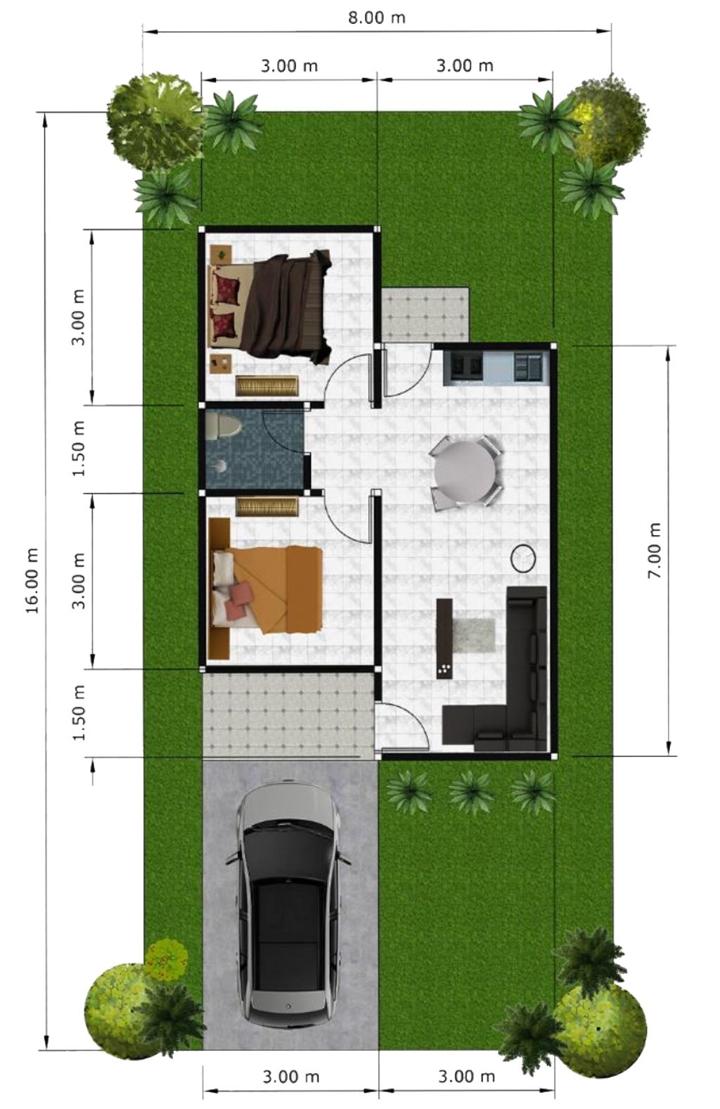 foto denah rumah tipe ARTHA perumahan BUANA AMERTA REGENCY