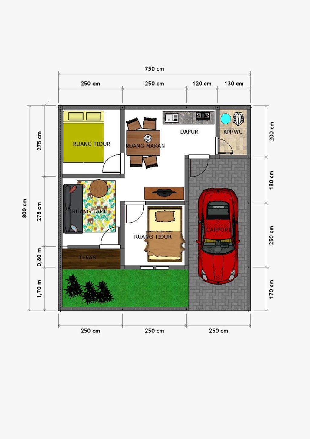 foto denah rumah tipe Scandinavian perumahan PONDOK BARITO INDAH