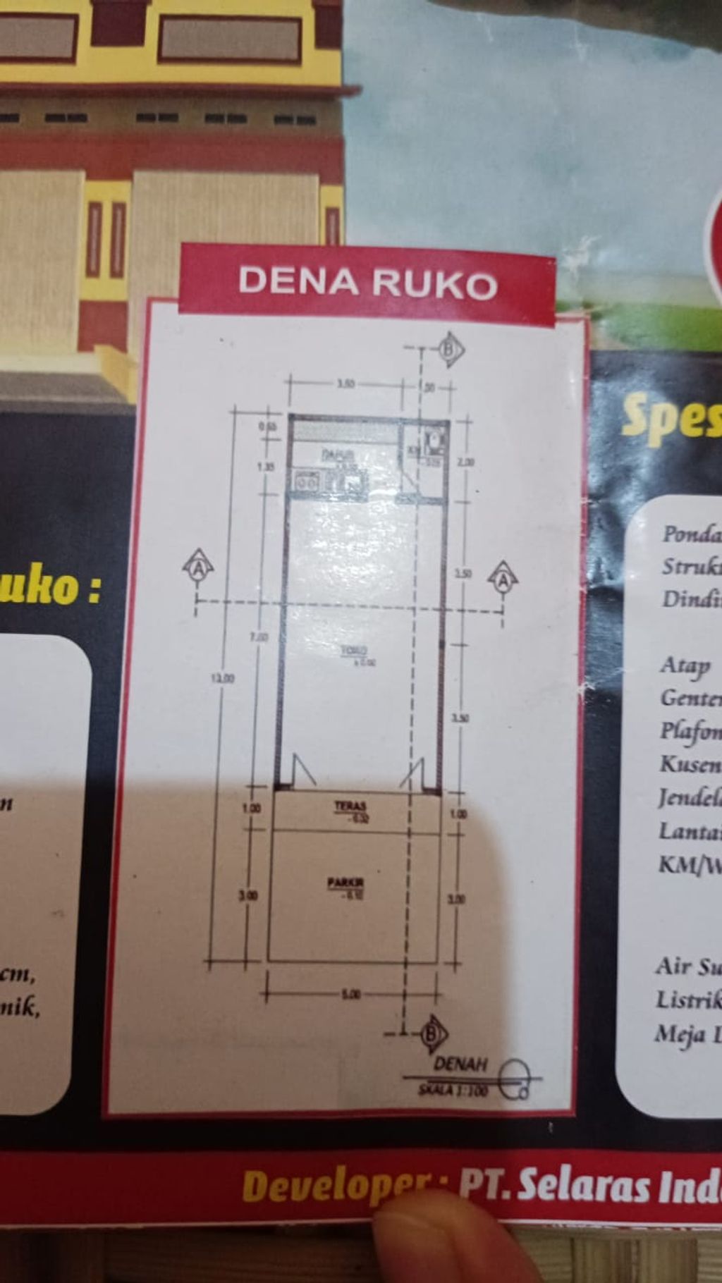 foto denah rumah tipe Ruko perumahan GRIYA TEGALMLATI ASRI