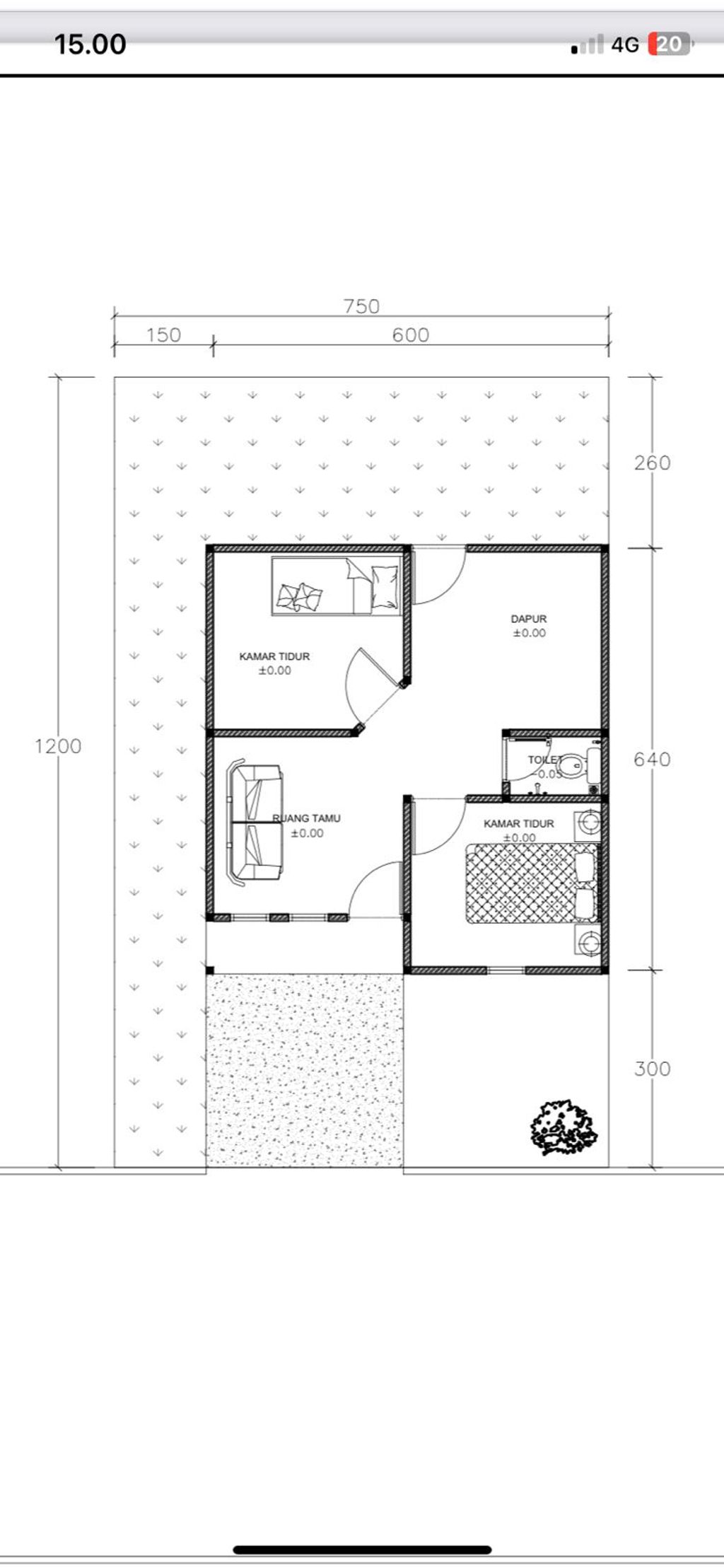 foto denah rumah tipe 36 perumahan SHAKILA RESIDENCE TAHAP 2