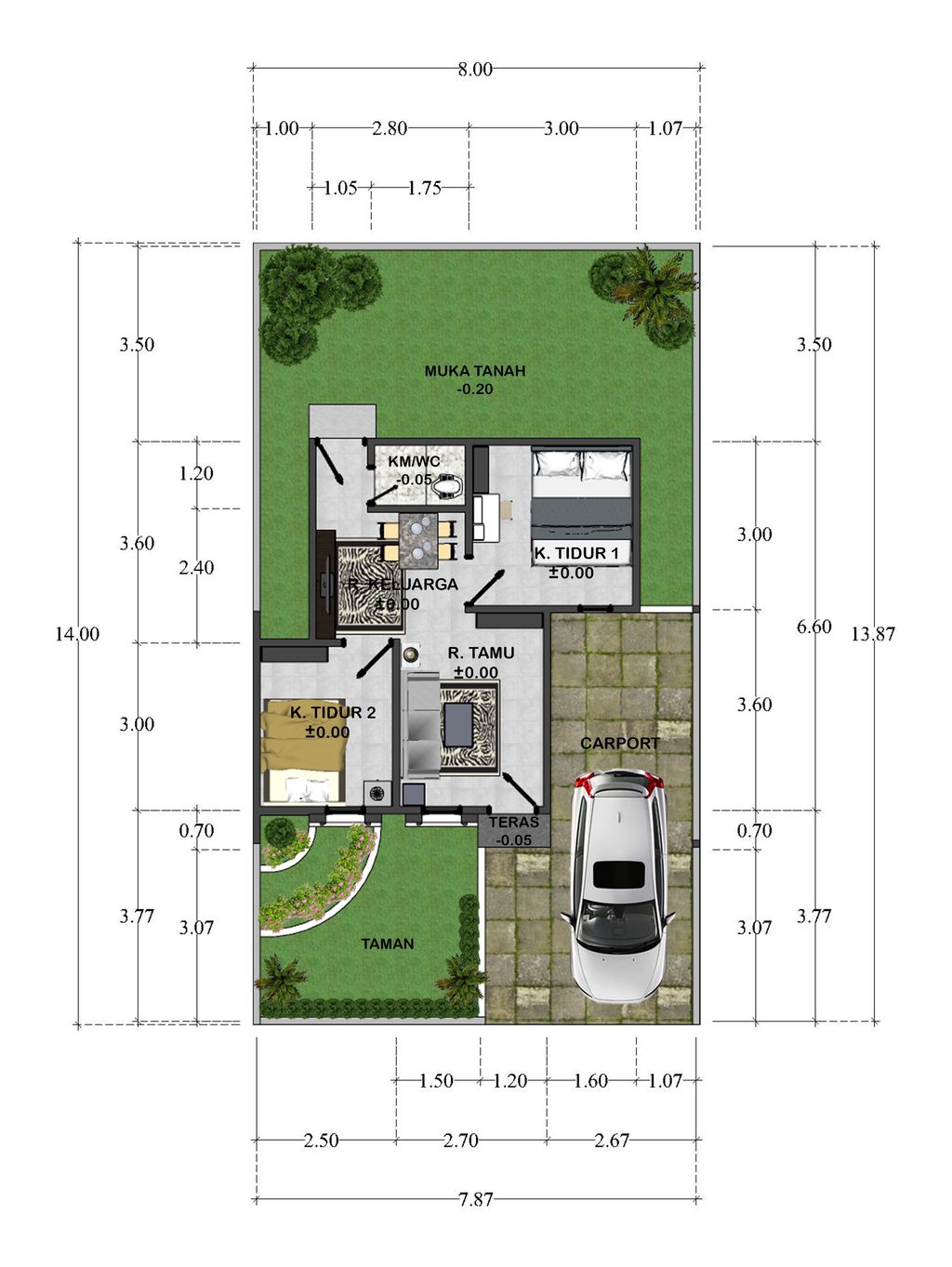 foto denah rumah tipe 36 perumahan ASADEL LIVING TAHAP II