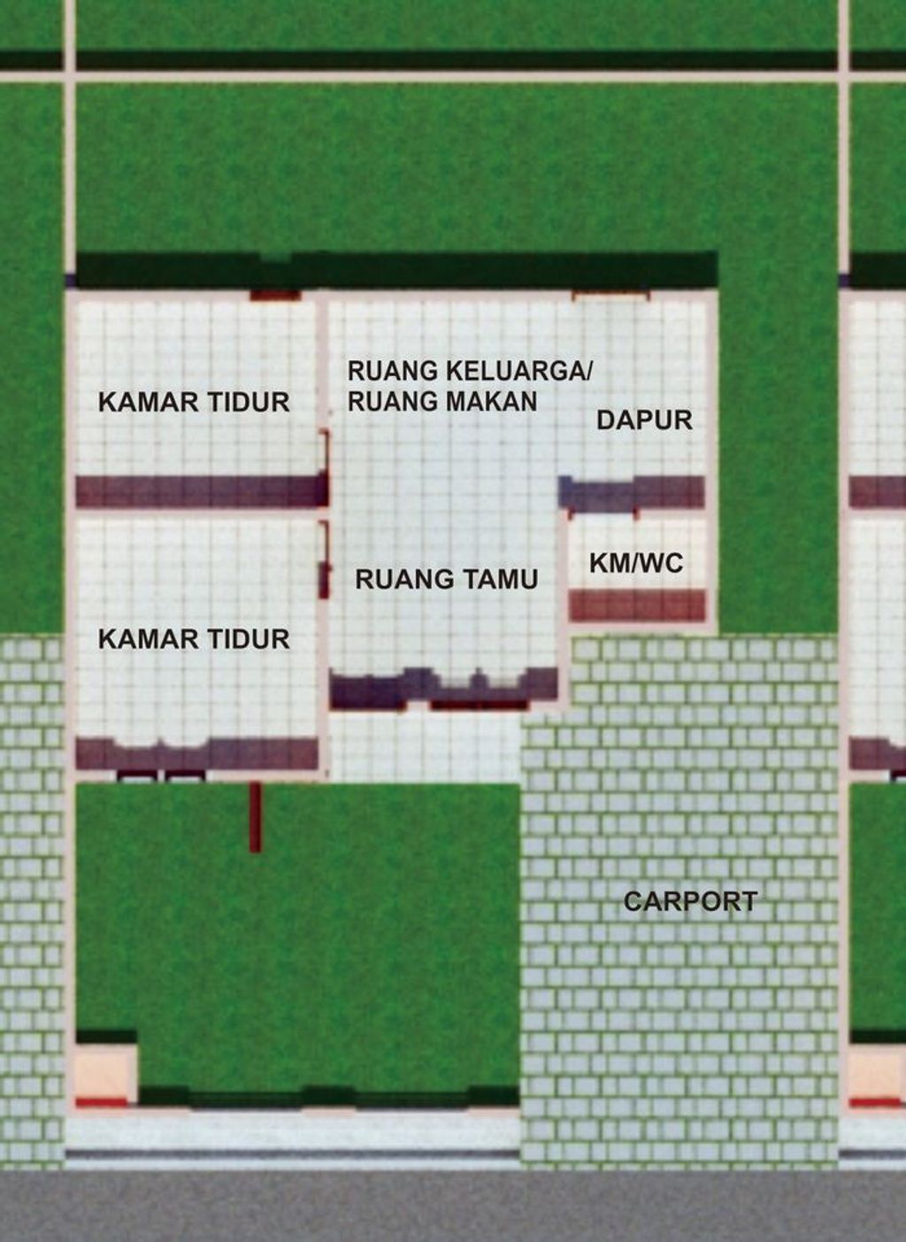 foto denah rumah tipe 36/108 2024 perumahan GRAHA HARMONI RAYA