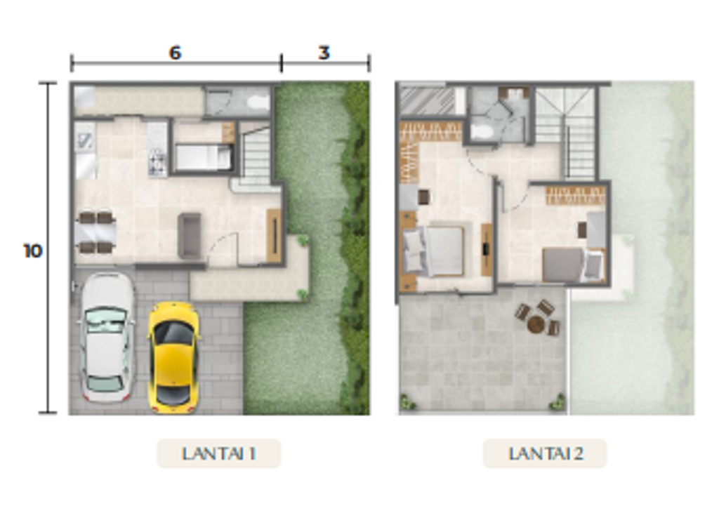 foto denah rumah tipe BALTIMORE NEW ORCHID HOEK perumahan RUMAH MILENIAL