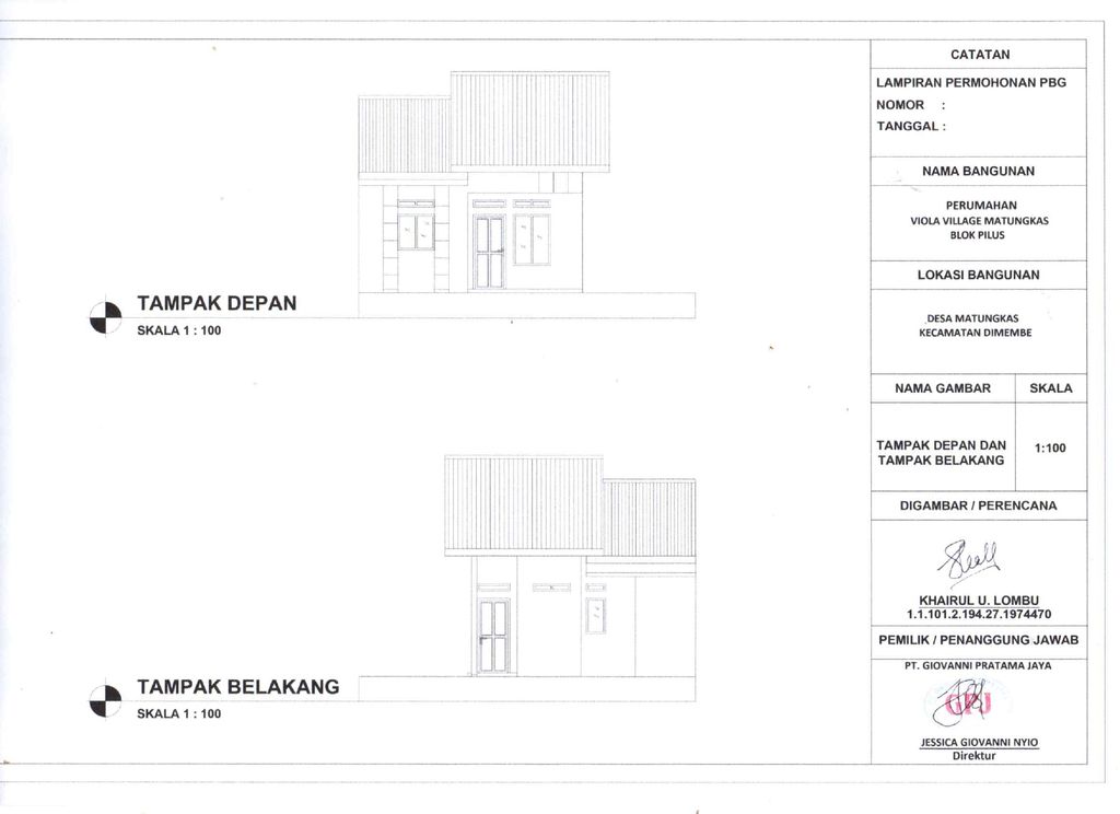 foto tampak rumah tipe 36 perumahan VIOLA VILLAGE MATUNGKAS BLOK PILUS