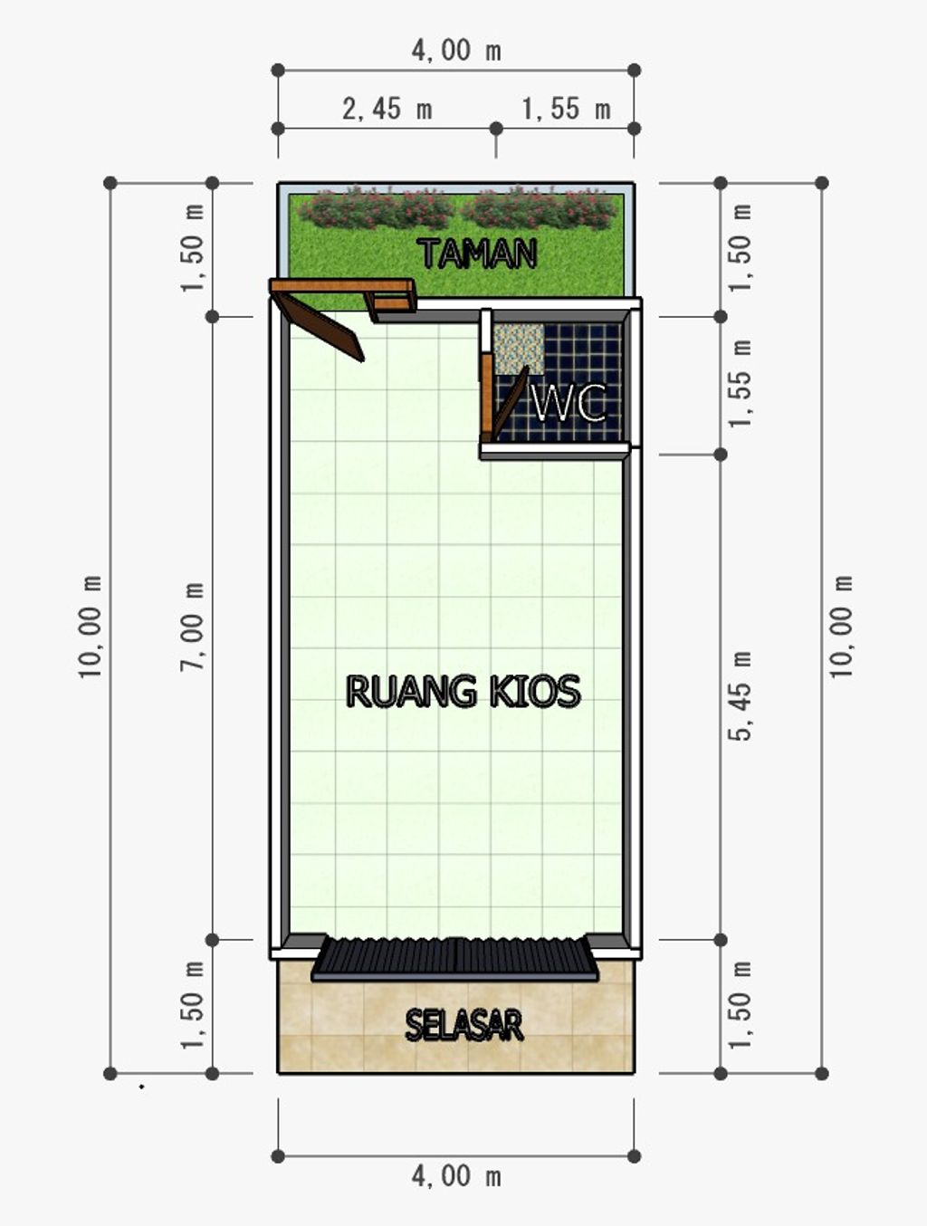 foto denah rumah tipe Kios perumahan Perumahan Alam Asri