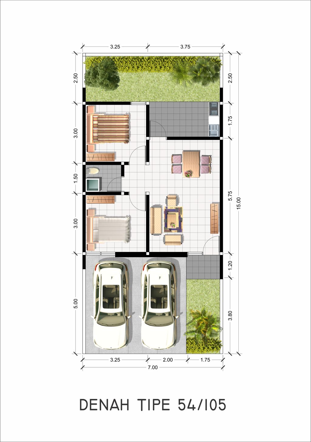 foto denah rumah tipe TULIP perumahan PURI SAFIRA REGENCY