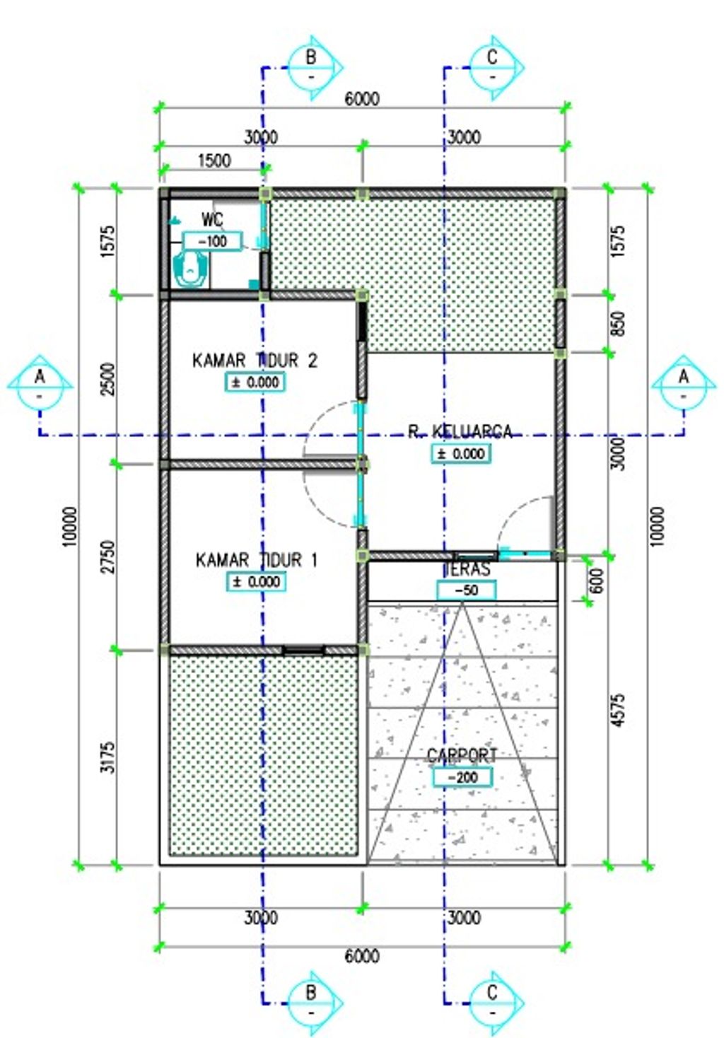 foto denah rumah tipe 30/60 perumahan MUTIARA GARDEN 5