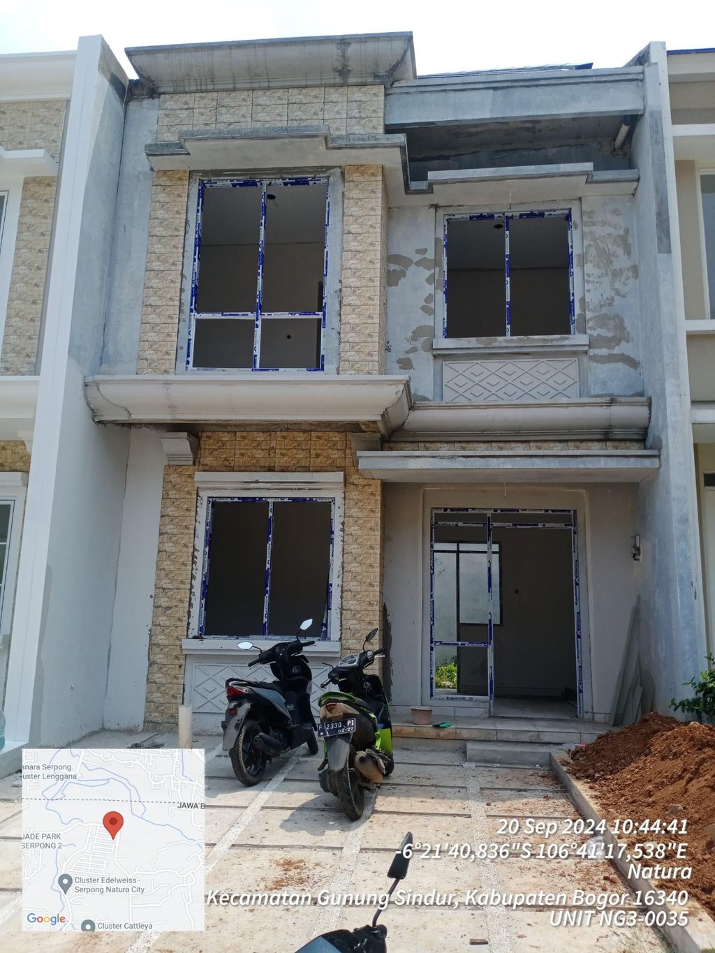 foto tampak rumah tipe NG3-0035 perumahan SERPONG NATURA CITY
