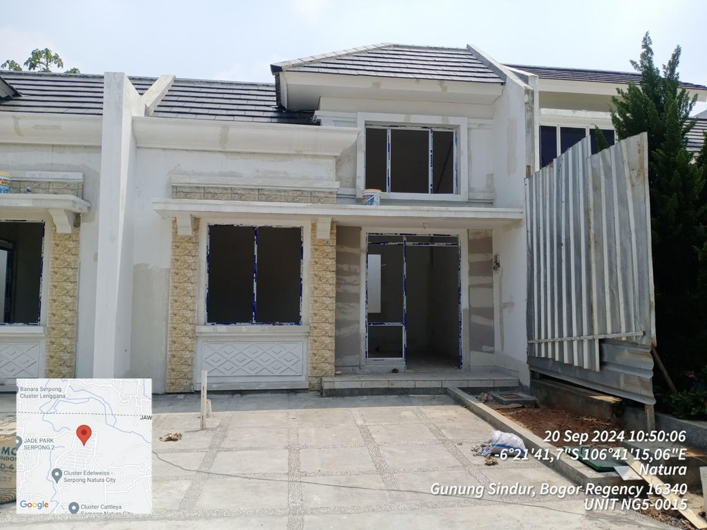 foto tampak rumah tipe NG5-0015 perumahan SERPONG NATURA CITY