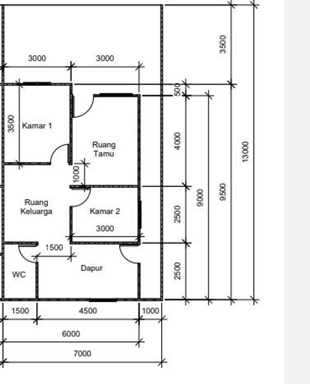 foto denah rumah tipe 36/KOMERSIL perumahan Cristal abadi 3