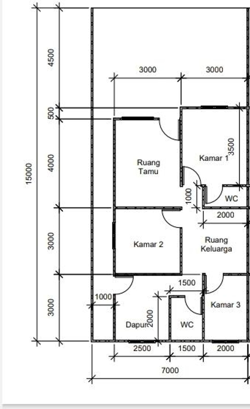 foto denah rumah tipe 45 perumahan Cristal abadi 3