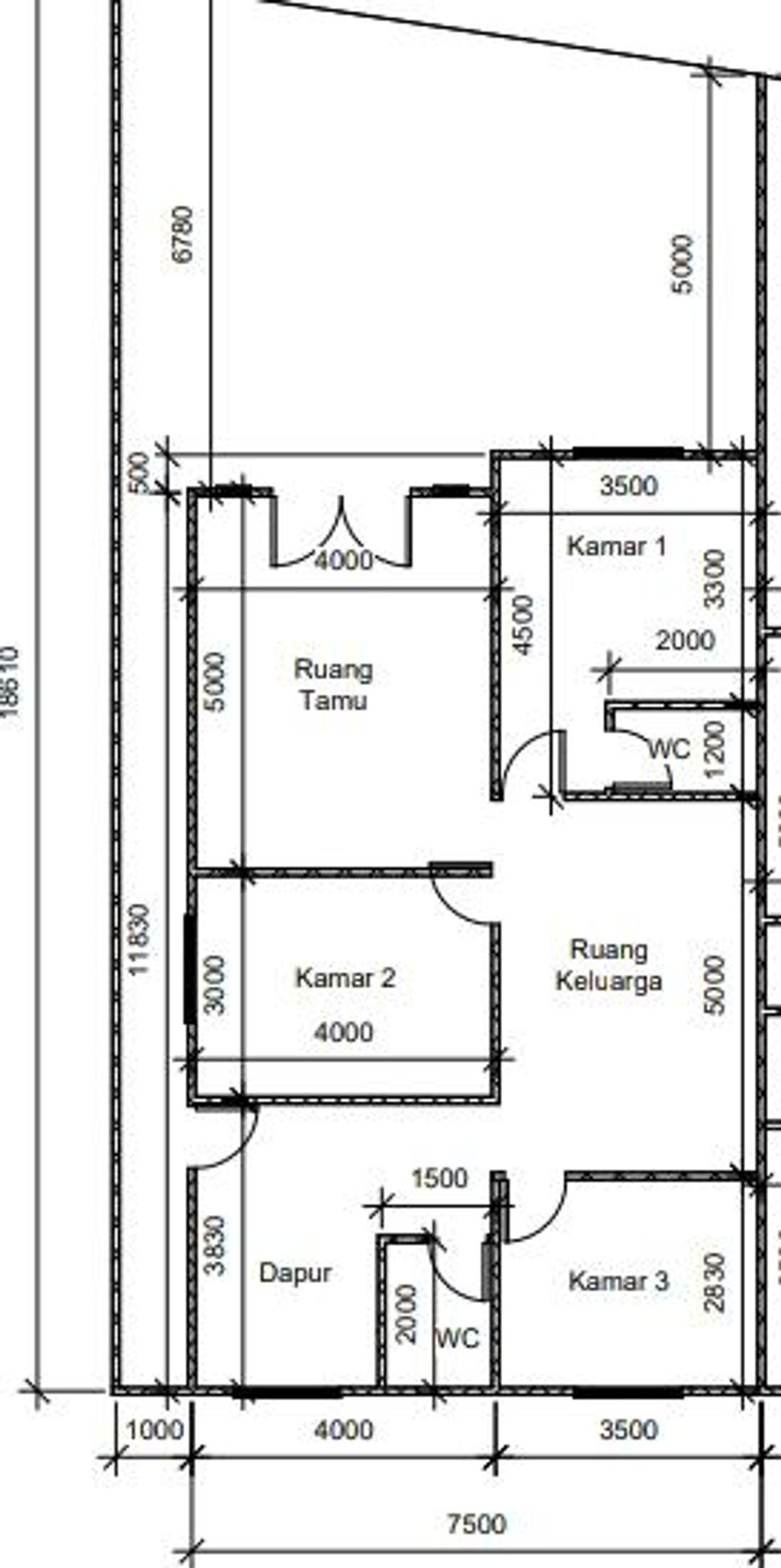 foto denah rumah tipe 64 perumahan Cristal abadi 3