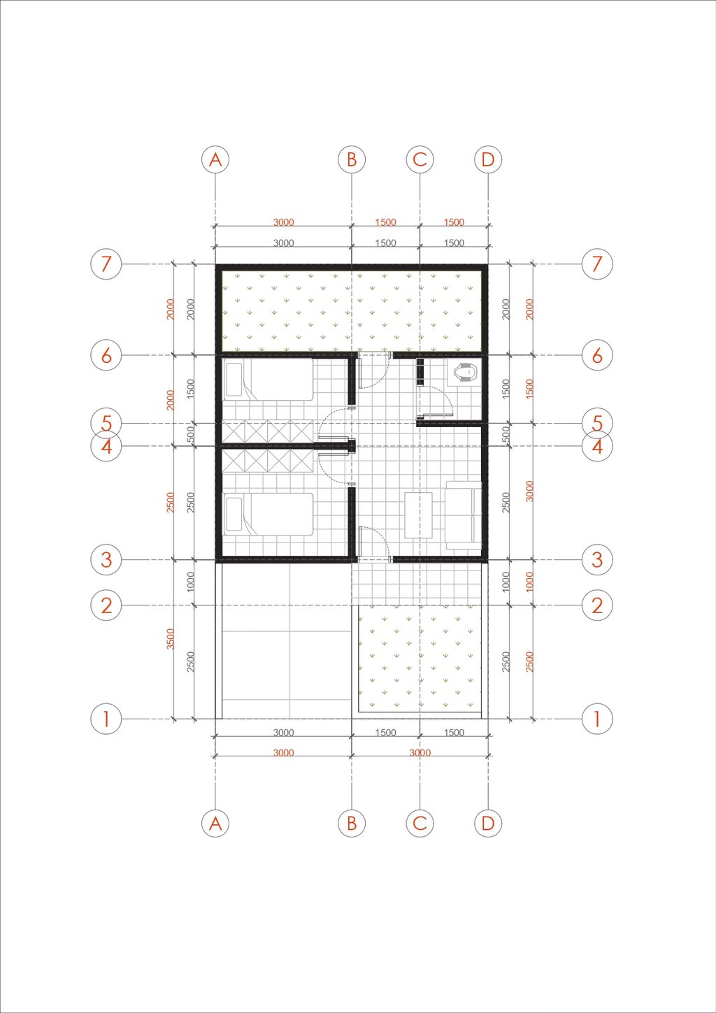 foto denah rumah tipe 30/60 (2024) perumahan INDOALAM RESIDENCE CIBARUSAH