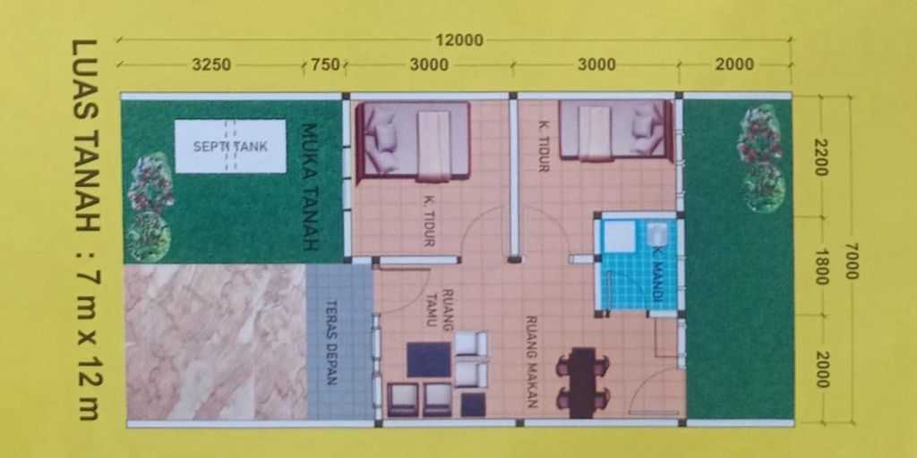 foto denah rumah tipe 36 perumahan MOGAKOVI PERMATA