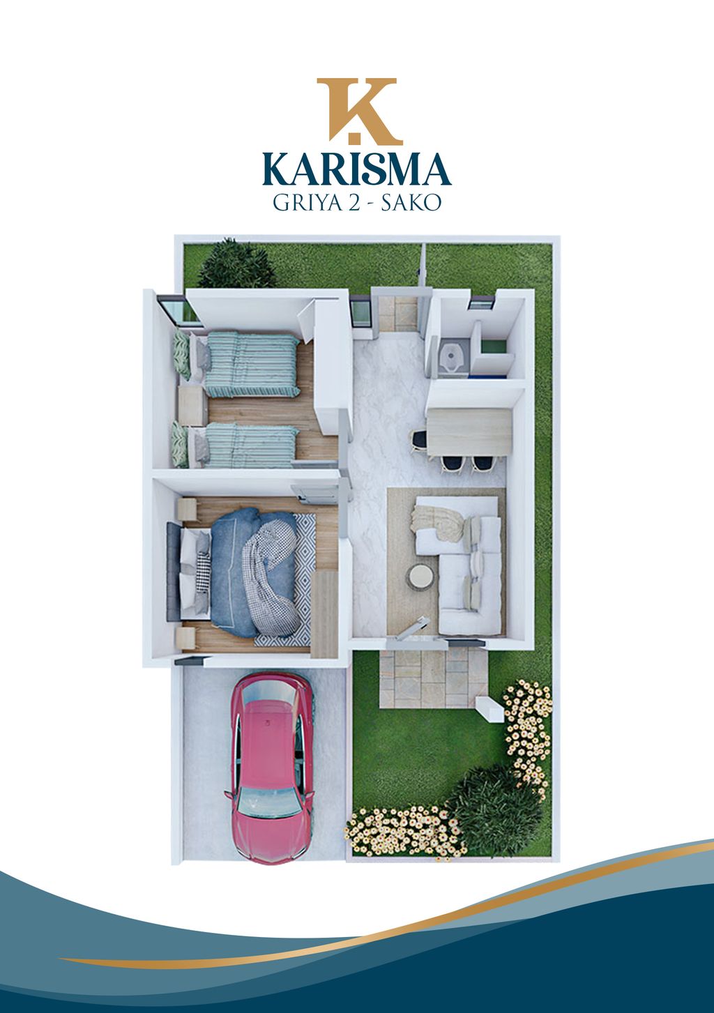 foto denah rumah tipe RSH perumahan KARISMA GRIYA 2