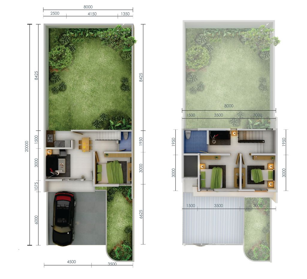 foto denah rumah tipe PEONY (Show Unit) perumahan Metland Menteng