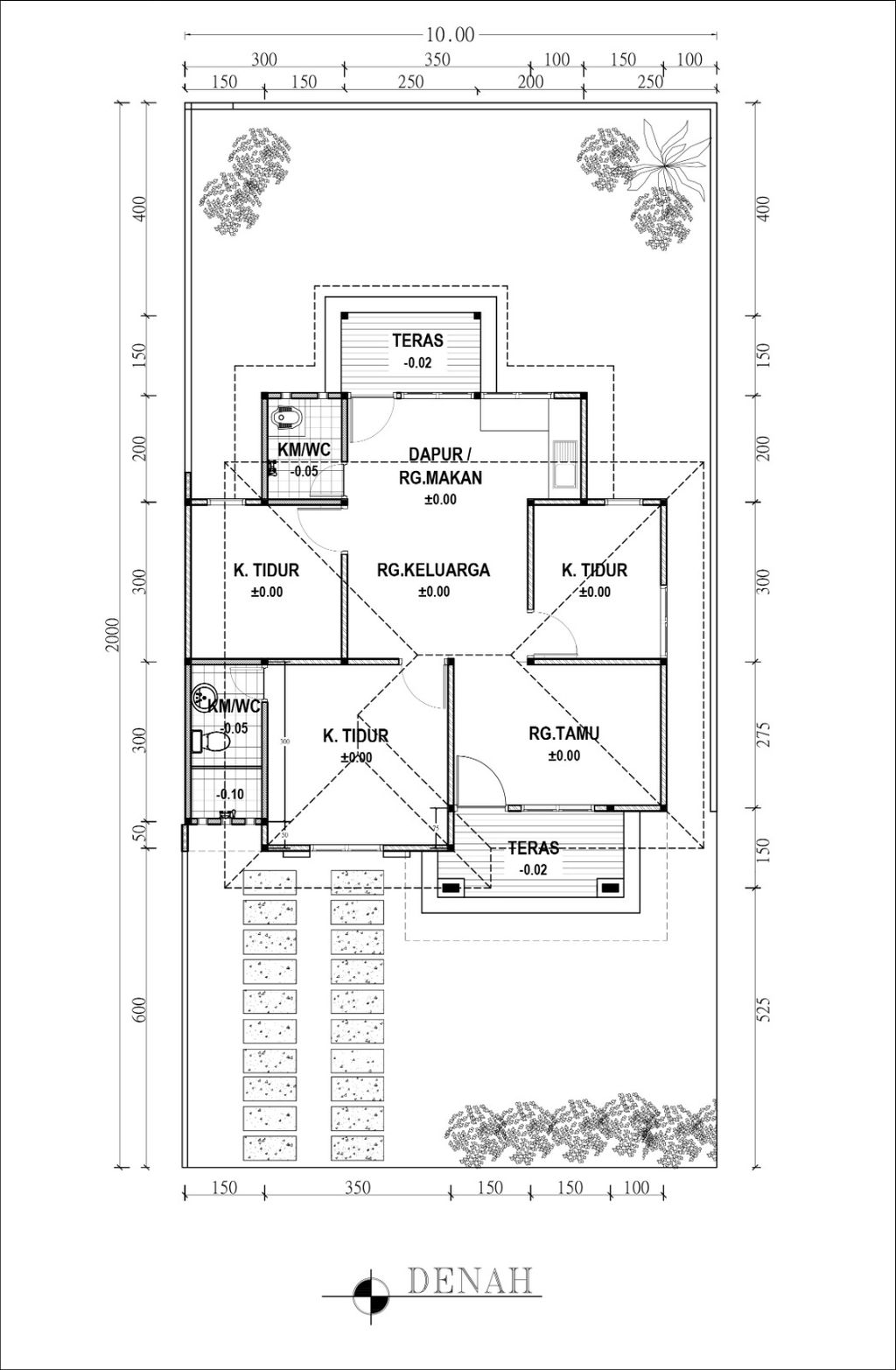 foto denah rumah tipe 68 perumahan TAMAN TANJUNG BUNGA CLUSTER ANGGREK