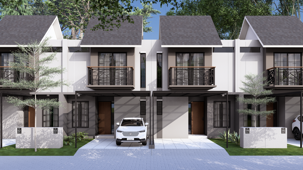 foto tampak rumah tipe DAISY perumahan DEWE RESIDENCE LAKE VIEW