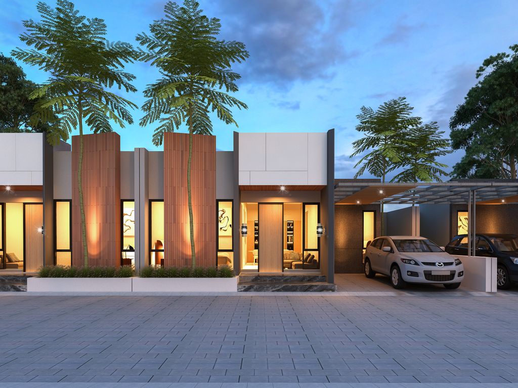 foto tampak rumah tipe NR1 55 perumahan NATURA RESIDENCE