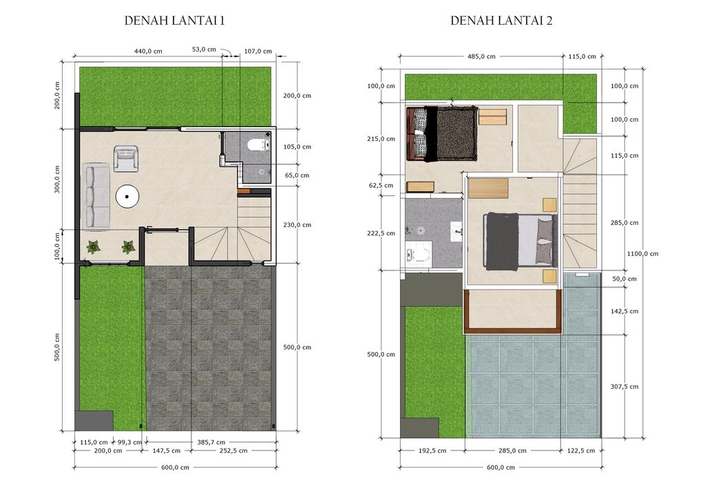 foto denah rumah tipe DAISY perumahan DEWE RESIDENCE LAKE VIEW