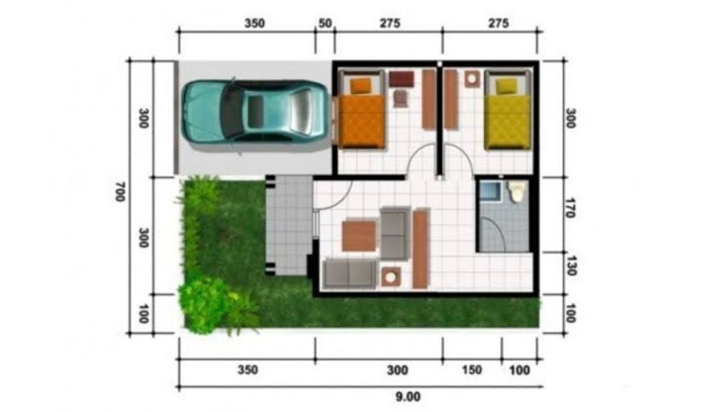 foto denah rumah tipe Annel 36 perumahan Perumahan Karya Sejahtera 2